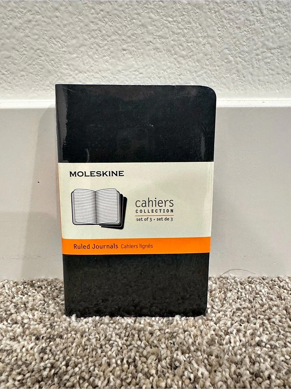 Moleskine Cahier Journals Set of 3, Large, Ruled Black